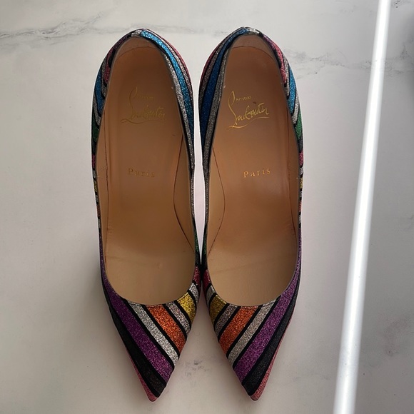 Christian Louboutin Shoes - Christian Louboutin So Kate 120 Suede Stripyglitter Heels..2 dust bags included